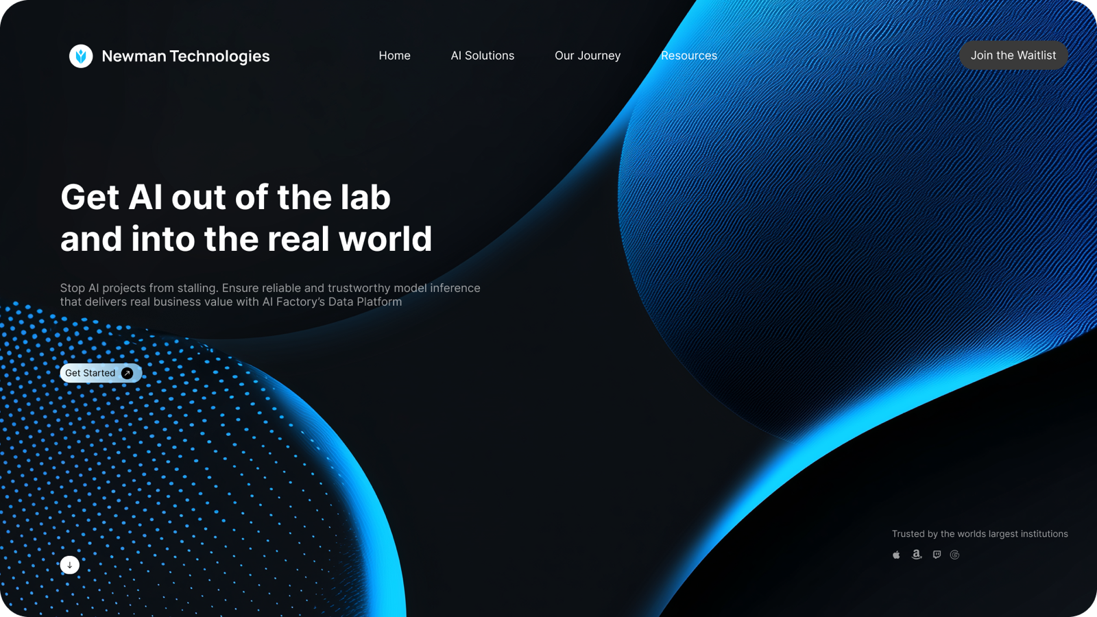 Newman Technologies AI platform landing page