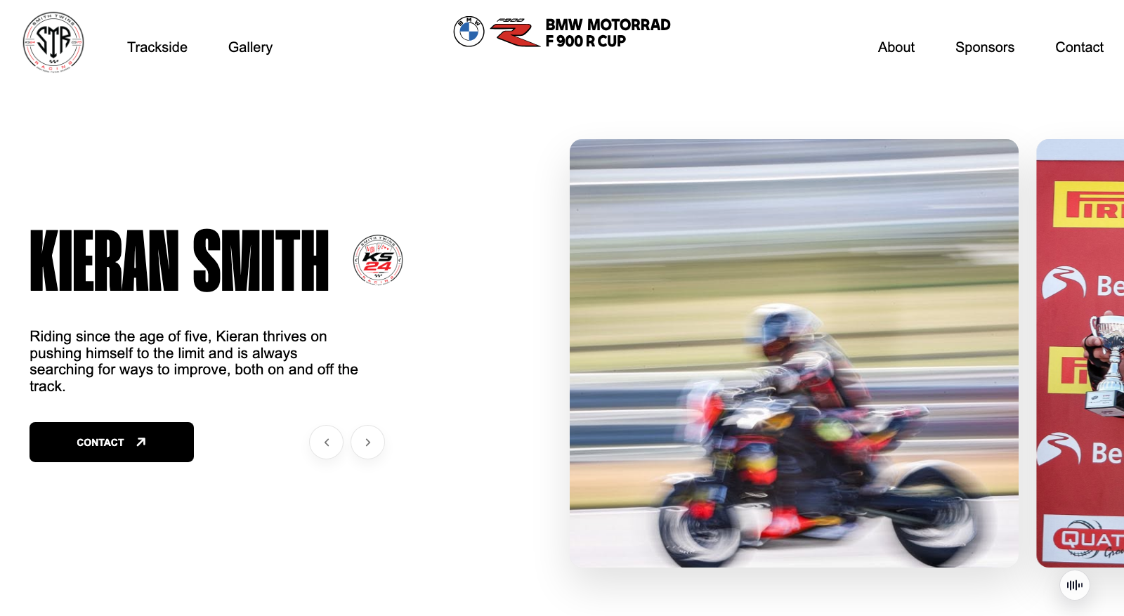 Kieran Smith rider profile and racing photography