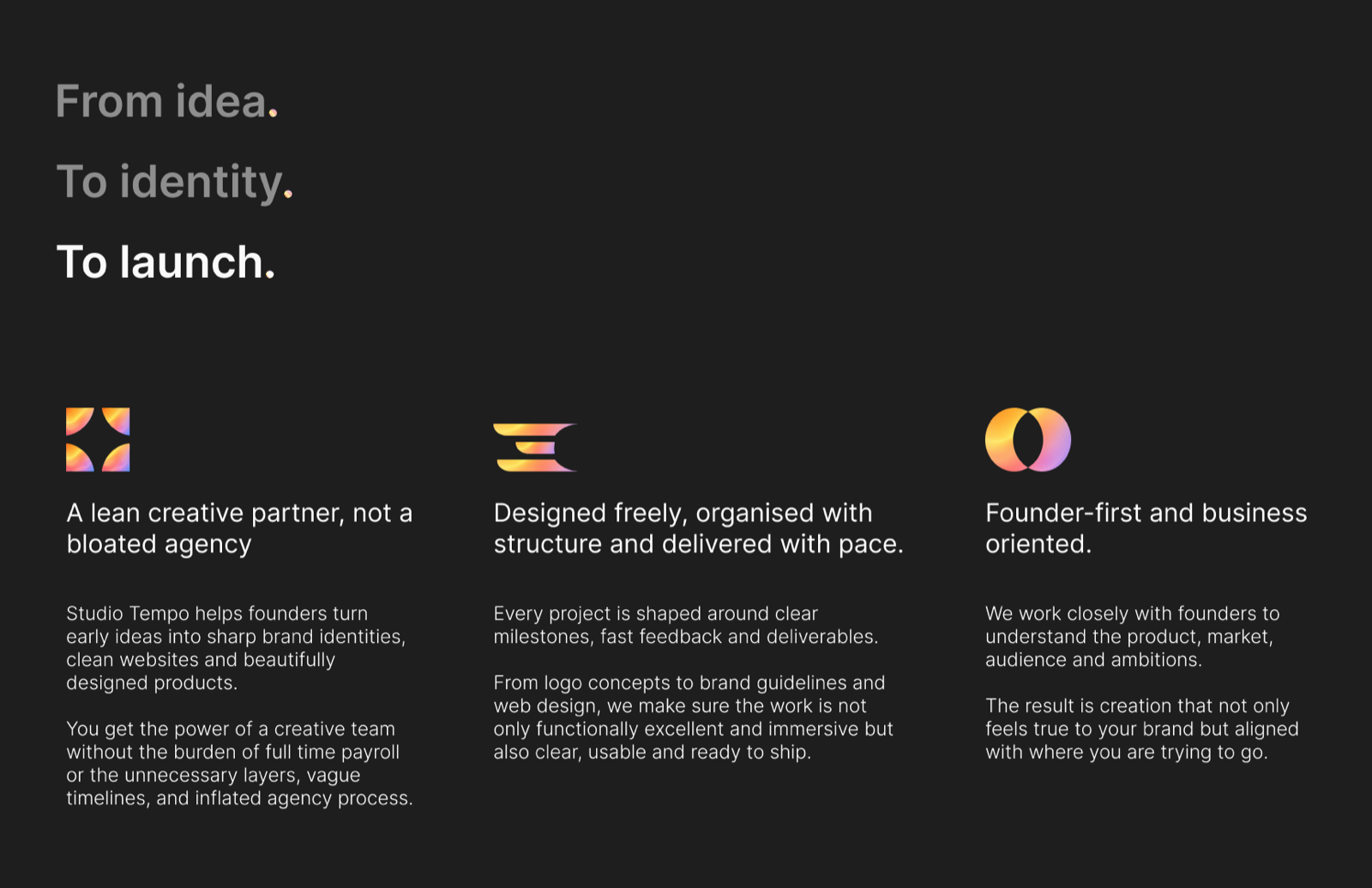 Studio Tempo process and principles